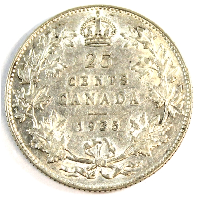 1935 Canada 25-cents VF-EF (VF-30) $