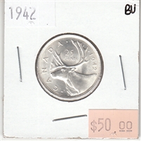 1942 Canada 25-cents Brilliant Uncirculated (MS-63)