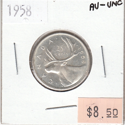 1958 Canada 25-cents AU-UNC (AU-55)