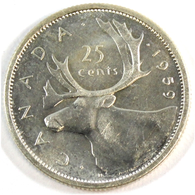 1959 Canada 25-cents UNC+ (MS-62)