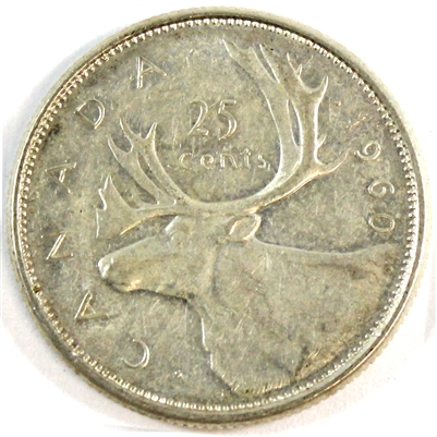 1960 Canada 25-cents Circulated