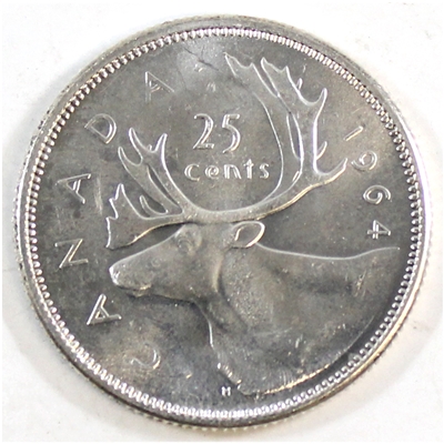 1964 Canada 25-cents UNC+ (MS-62)