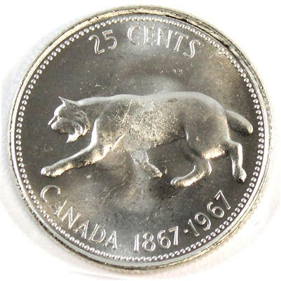 1967 Canada 25-cents Brilliant Uncirculated (MS-63)