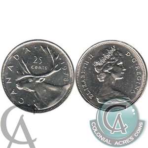 1978 Small Denticles Canada 25-cents Brilliant Uncirculated (MS-63)