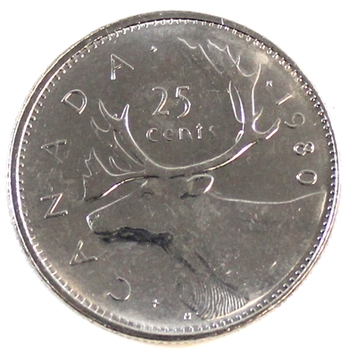 1980 Canada 25-cents Brilliant Uncirculated (MS-63)