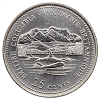 1992 British Columbia Canada 25-cents Brilliant Uncirculated (MS-63)