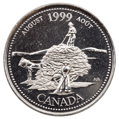 1999 August Canada 25-cents Brilliant Uncirculated (MS-63)