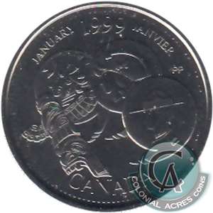 1999 January Canada 25-cents Proof Like
