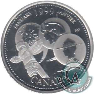 1999 January Canada 25-cents Silver Proof