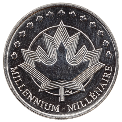 1999 Millennium Token Canada 25-cents Proof Like (From Oval Board)