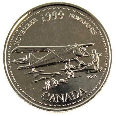 1999 November Mule Canada 25-cents Proof Like $