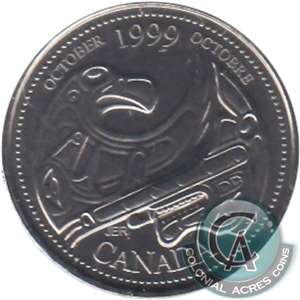 1999 October Canada 25-cents Proof Like