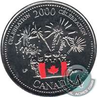 2000 Coloured Celebration Canada 25-cents Proof Like_