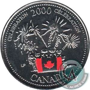 2000 Coloured Celebration Canada 25-cents Proof Like_