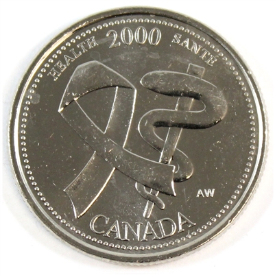 2000 Health Canada 25-cents Brilliant Uncirculated (MS-63)