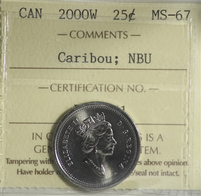 2000W Canada 25-cents ICCS Certified MS-67 NBU