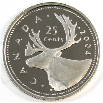 2004 Caribou Canada 25-cents Silver Proof