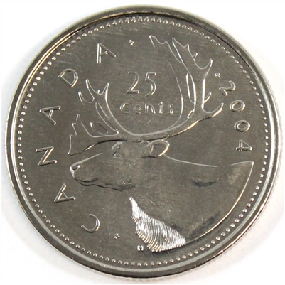 2004P Caribou Canada 25-cents Brilliant Uncirculated (MS-63)