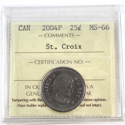 2004P St. Croix Canada 25-cents ICCS Certified MS-66