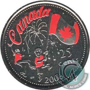 2006P Canada Coloured Canada Day 25-cents Proof Like_