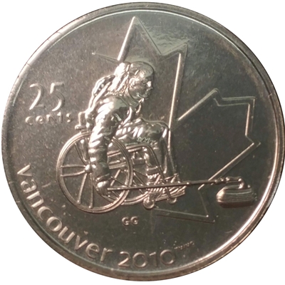 2007 Wheelchair Curling Canada 25-cents Proof Like