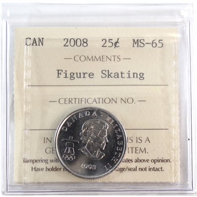 2008 Figure Skating Canada 25-cents ICCS Certified MS-65