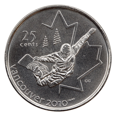 2008 Snowboarding Canada 25-cents Brilliant Uncirculated (MS-63)