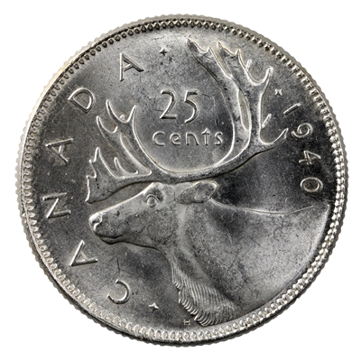 1940 Canada 25-cents Brilliant Uncirculated Cameo (MS-63) $