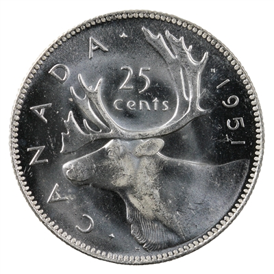 1951 Canada 25-cents Choice Brilliant Uncirculated (MS-64)