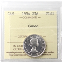 1954 Canada 25-cents ICCS Certified PL-65 Cameo