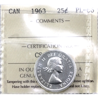 1963 Canada 25-cents ICCS Certified PL-66