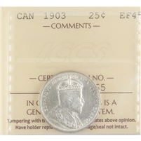 1903 Canada 25-cents ICCS Certified EF-45
