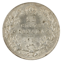 1911 Canada 25-cents UNC+ (MS-62) $