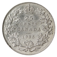 1935 Canada 25-cents EF-AU (EF-45) $