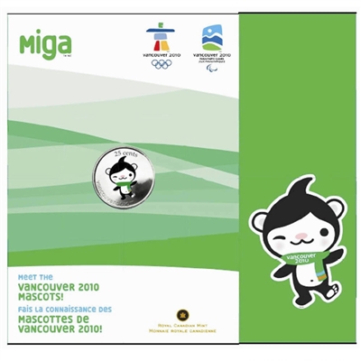 2008 Canada 25ct Olympic Mascot - Miga Coin & Folder