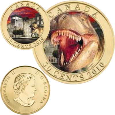 2010 Canada 50-cent Dinosaur Exhibit - Daspletosaurus Torosus Lenticular Coin (#1)