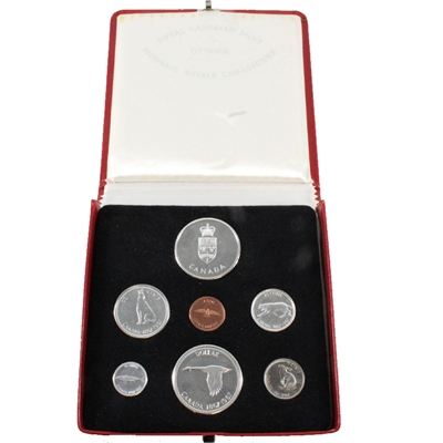 1867-1967 Specimen Set with Medallion in Red Case (lightly toned)