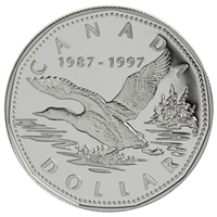 1997 Canada $1 10th Anniversary of the Loon Sterling Silver Proof Flying Loon