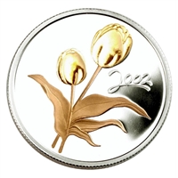 2002 50-cent Canadian Flora - Golden Tulip (#1) Sterling Silver