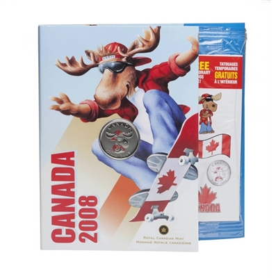 2008 Canada Day Coloured 25 Cents & Kids' Activity Set