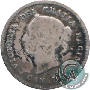 1858 Small Date Canada 5-cents Good (G-4)