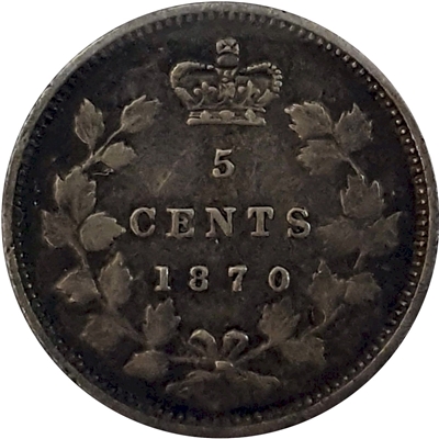 1870 Narrow Rim Canada 5-cents VF-EF (VF-30) $