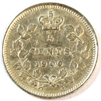 1900 Round 0's Canada 5-cents Extra Fine (EF-40) $