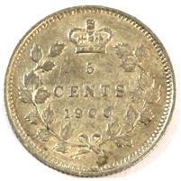 1900 Round 0's Canada 5-cents EF-AU (EF-45) $