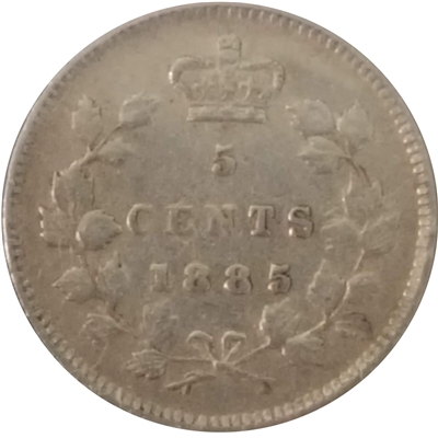 1885 Large 5 Canada 5-cents Very Fine (VF-20) $