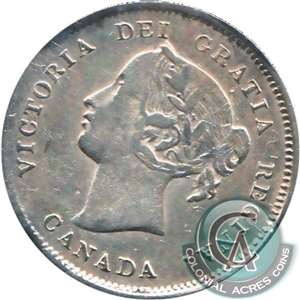 1886 Large 6 Canada 5-cents Very Fine (VF-20) $