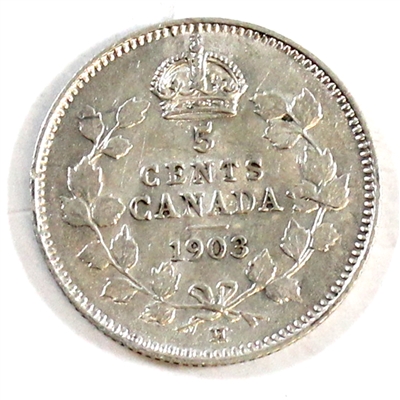 1903H Small Recut H Canada 5-cents EF-AU (EF-45) $