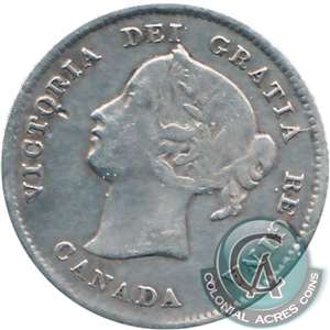 1886 Small 6 Canada 5-cents F-VF (F-15)