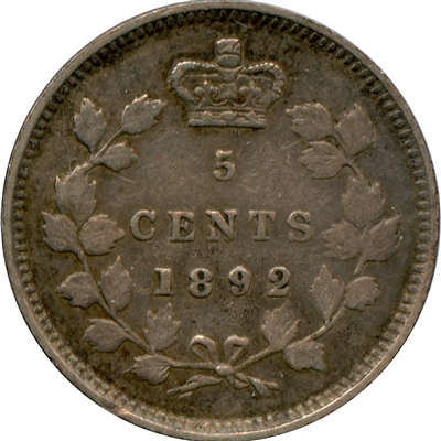 1892 Canada 5-cents VF-EF (VF-30) $