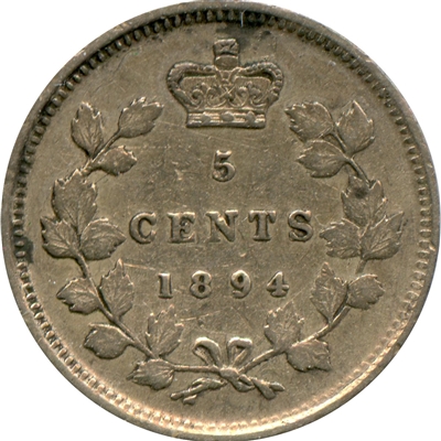 1894 Canada 5-cents Extra Fine (EF-40) $